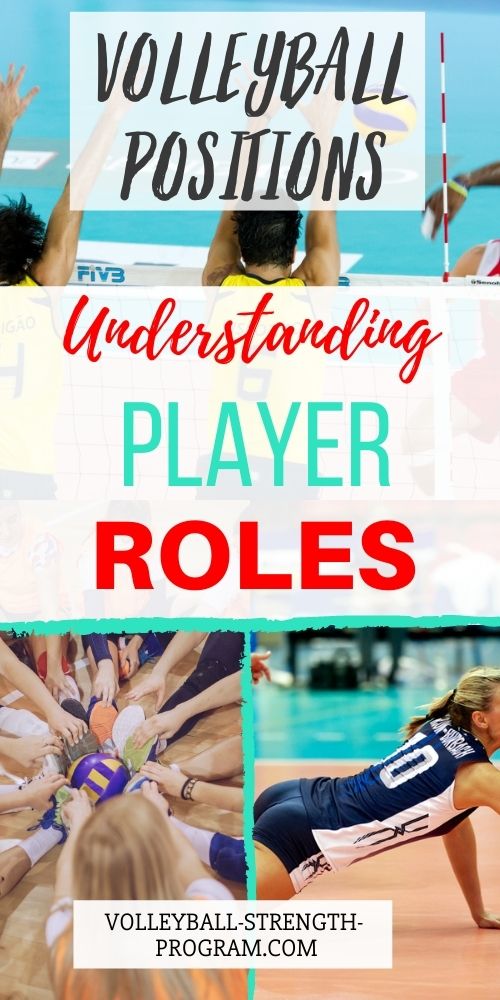 Volleyball positions that all players need to know. Every volleyball team has player positions. The positions on the front row are outside attacker, middle blocker and opposite hitter. Back row players are the libero, defensive specialist and server. The volleyball setter plays back row or front row or both. 
